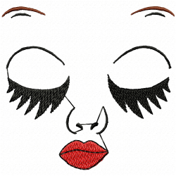 Faces Embroidery Design 7